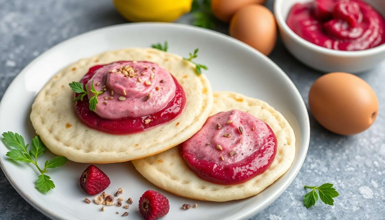 Recette de blinis sans gluten à la crème de betterave