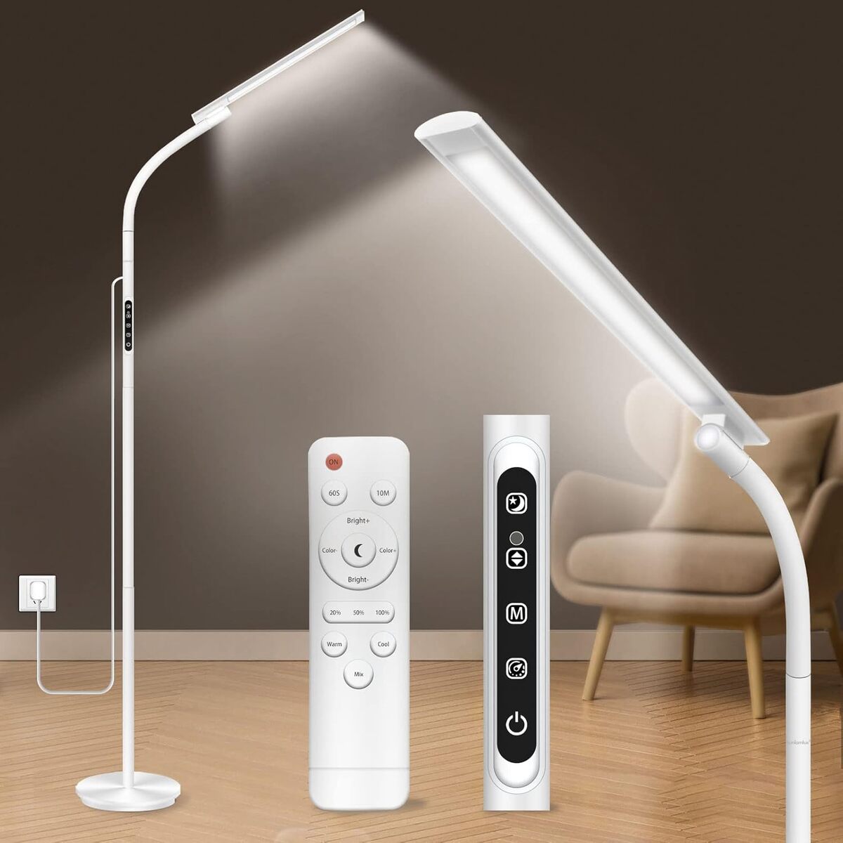 Test lampe de luminothérapie SAD 3-en-1 : télécommande et col de cygne ajustable