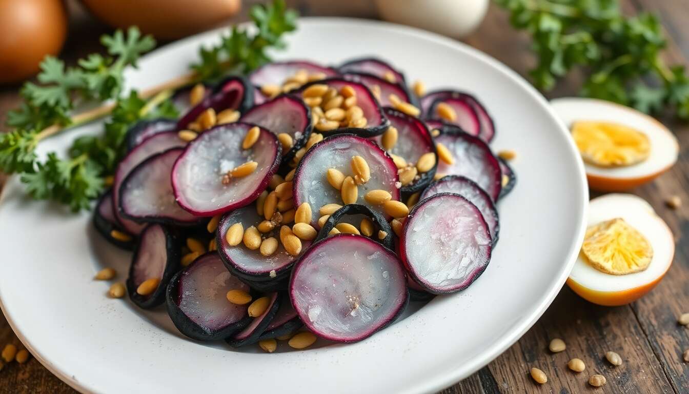 Salade détox : radis noir et graines germées