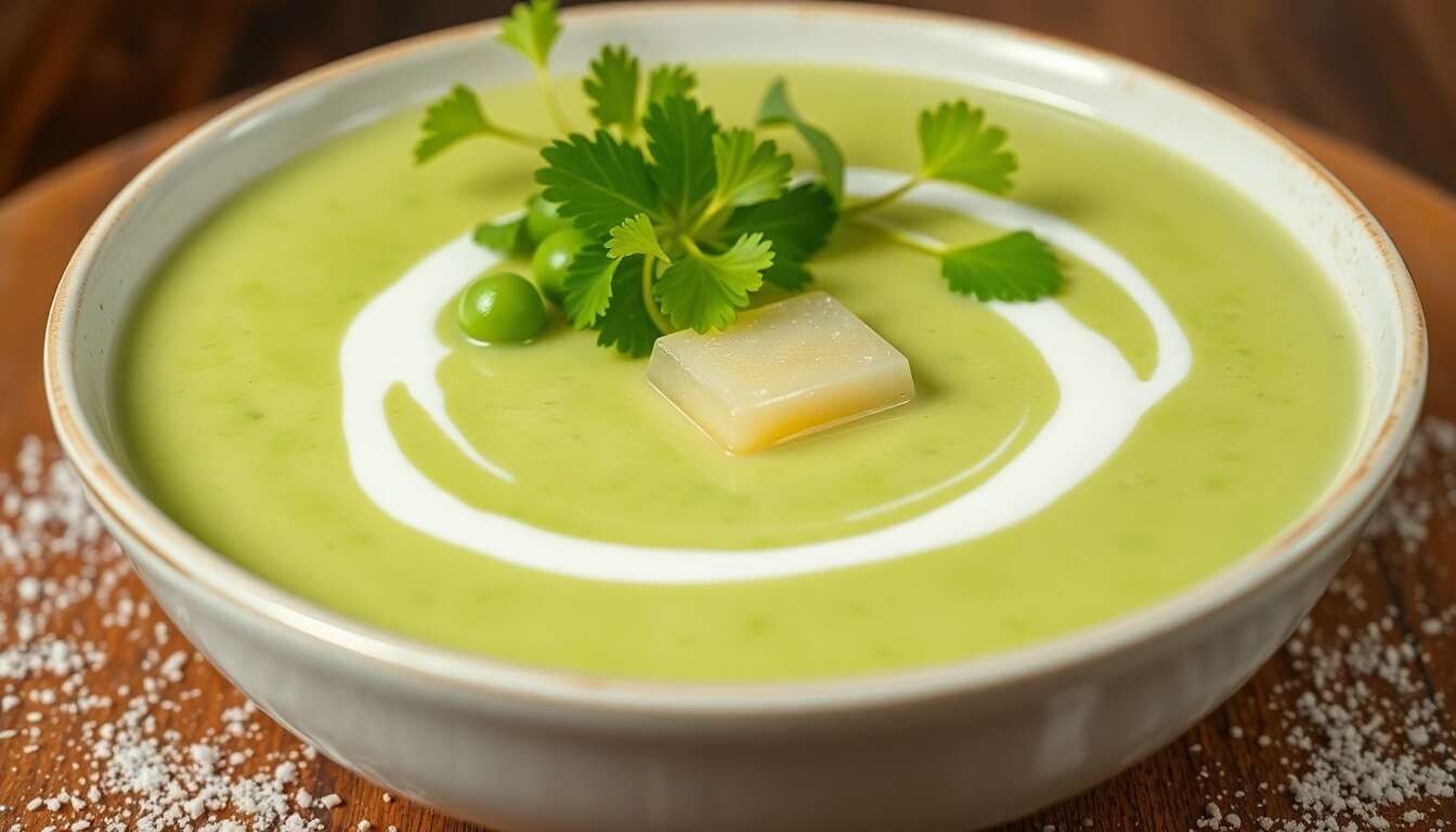 Velouté glacé de petits pois au cresson : recette anti-âge délicieuse