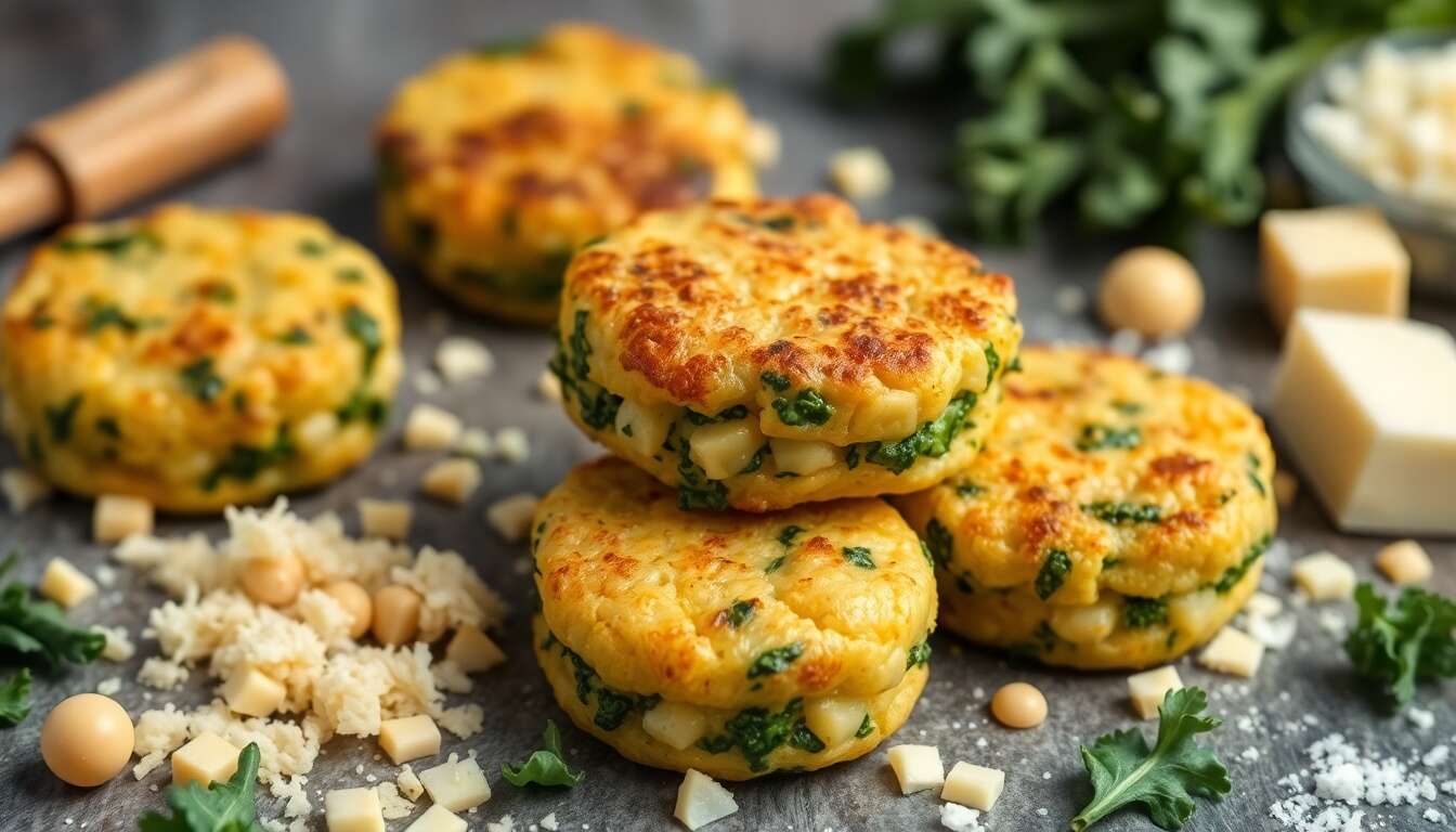 Croquettes au chou kale, pomme de terre et fromage : recette sans gluten