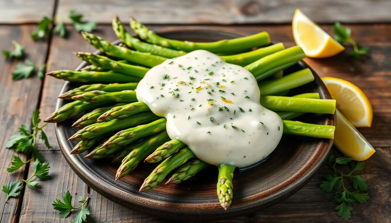 Asperges vertes tièdes à la crème de persil : une recette anti-cellulite