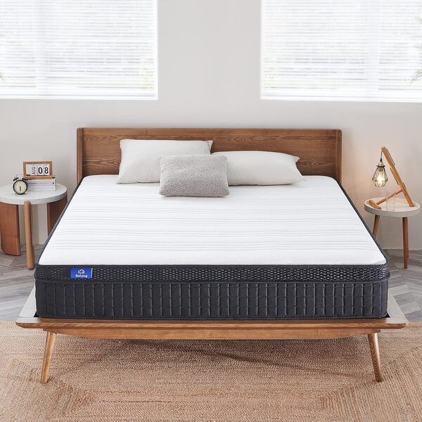 SuiLong Matelas Hybrid 140x190,25cm Epaisseur,Matelas Ressorts Ensachés Mousse à Mémoire de Forme, Matela Confort Ergonomique Orthopédique,Confort Mi-Ferme,Multicouches Extra Confort 7 Zones,Oeko-tex