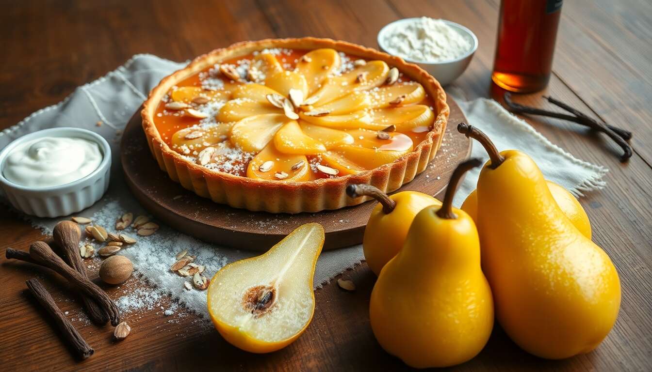 Tarte aux poires sans sucre : recette gourmande et saine