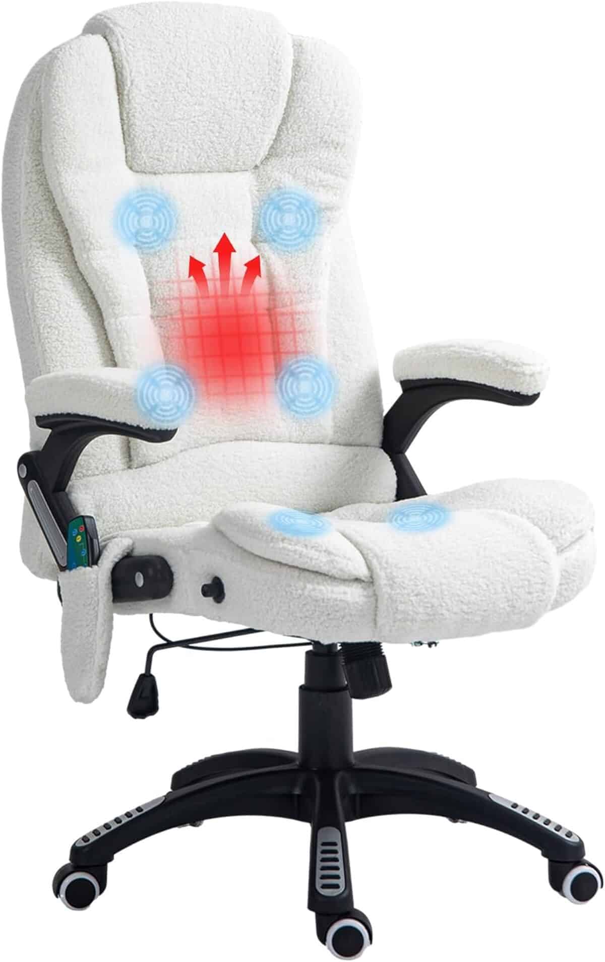 Test : fauteuil de bureau massant Vinsetto en velours blanc