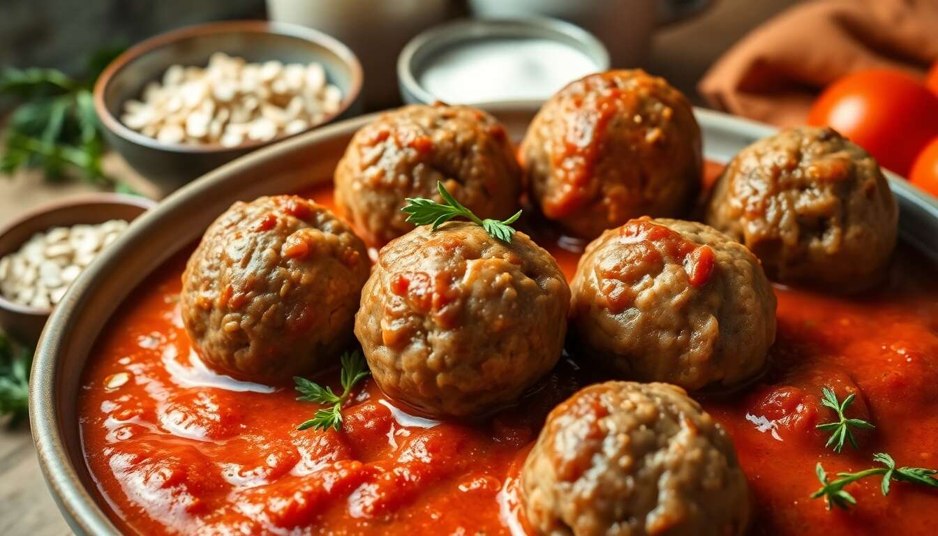 Boulettes de veau sans gluten : recette à la sauce tomate