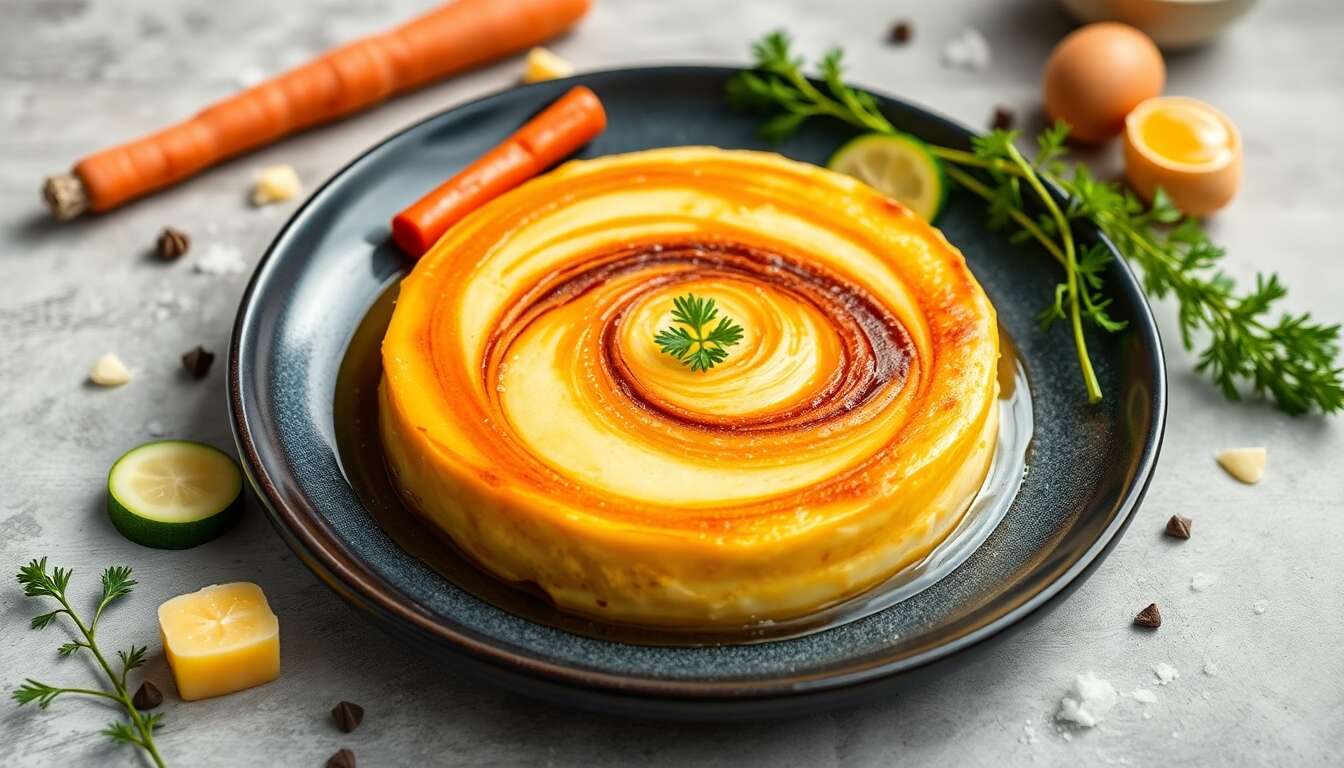 Flan marbré sans gluten aux deux légumes : recette facile