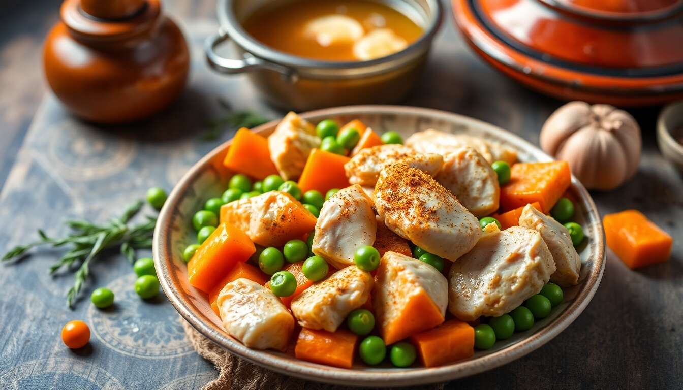 Recette de tajine aux petits pois, carottes et poulet : l'éclat du teint