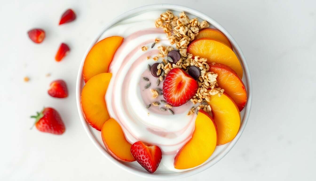 Recette : smoothie bowl fraises et pêches pour un teint éclatant