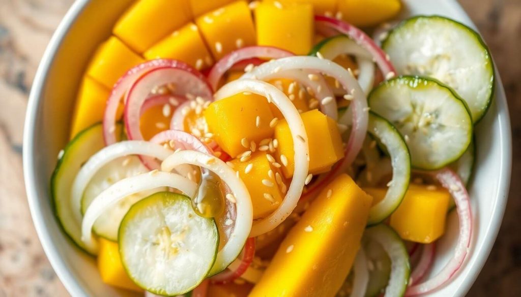 Salade minceur : fenouil, concombre et mangue