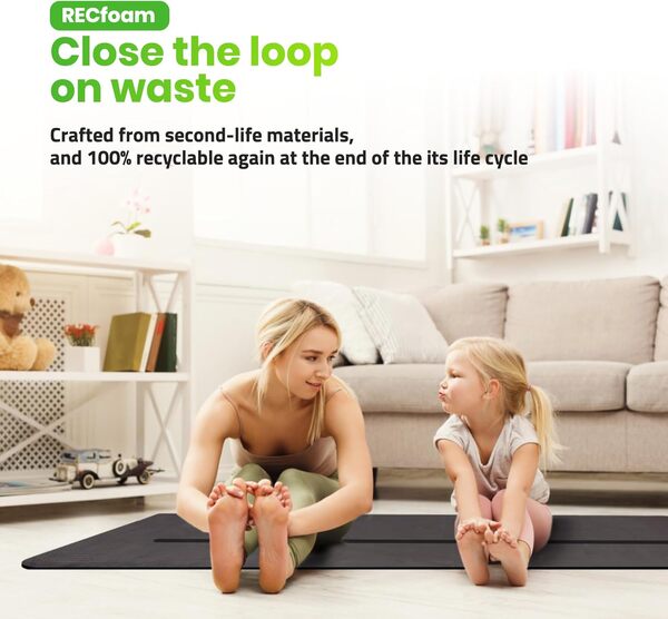 Tapis de yoga - 6 mm d'épaisseur - 182 cm x 122 cm - Imperméable - Antidérapant - Résistant aux déchirures - Inodore - Facile à nettoyer