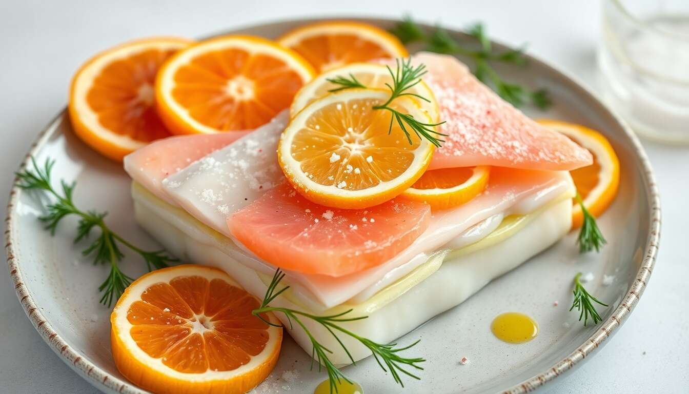 Millefeuille de haddock cru aux agrumes : une recette anti-âge pour la ménopause