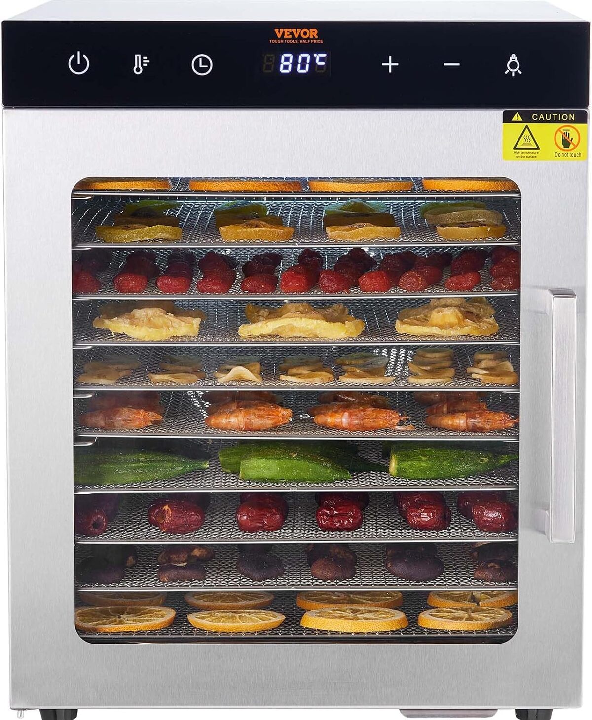 Déshydrateur Alimentaire 10 Plateaux, 800W, Température Réglable 30-90°C - Idéal Pour Fruits, Légumes, Viandes - Collations Maison Saines