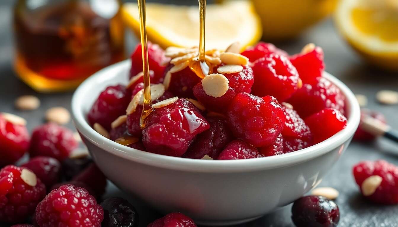 Compote de fruits rouges aux amandes grillées : recette anti-âge pour des cheveux beaux et sains