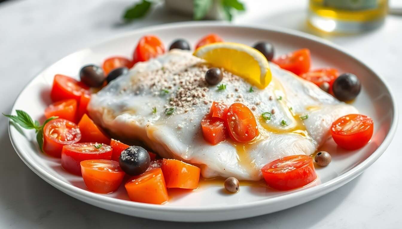 Flétan à la niçoise : recette minceur anti-rétention d'eau