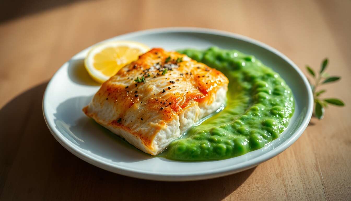 Pavé de saumon et purée de petits pois : une recette minceur savoureuse