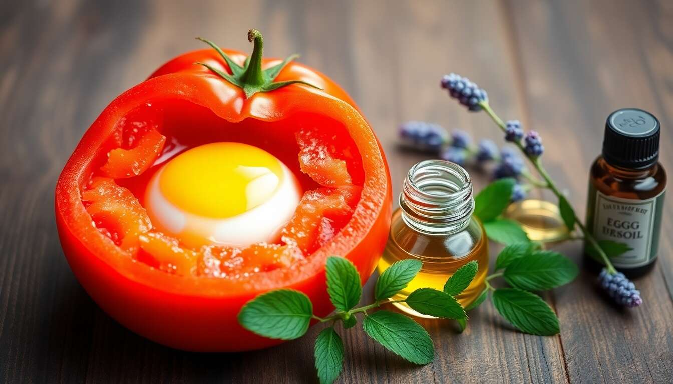 Oeuf en nid de tomate : recette beauté des cheveux