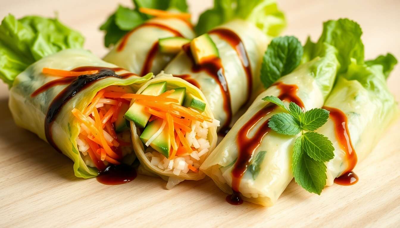 Rouleaux de printemps sans gluten aux feuilles de chou