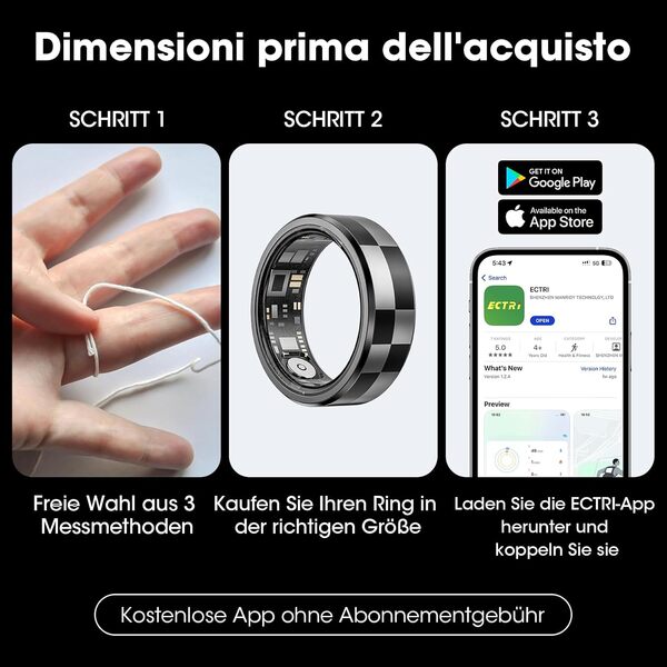 Fitness Tracker pour homme et femme – Bague intelligente étanche 5 ATM avec suivi de l'activité, du sommeil santé, pas, Smart Ring Design à la mode, noir 11