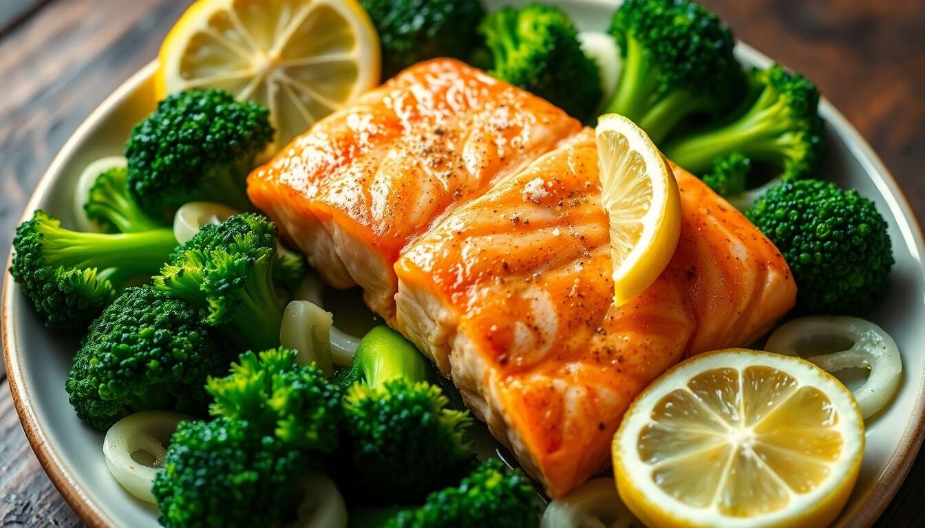 Saumon Détox : darne de Saumon au Brocoli et Poireaux