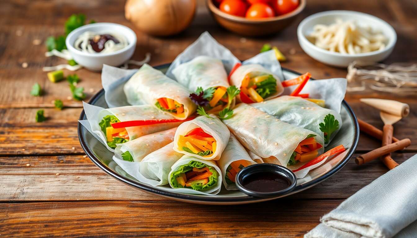 Recette anti-âge : rouleaux de riz aux légumes