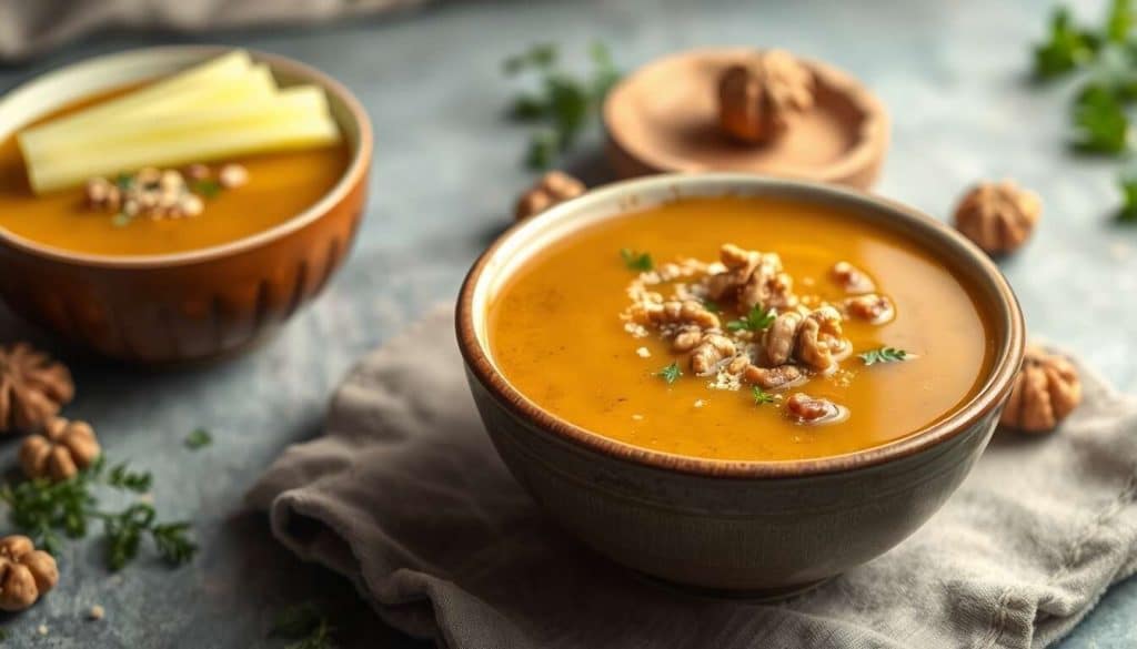Recette soupe anti-âge : céleri, châtaignes et noix
