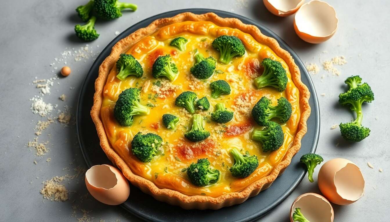Quiche au brocoli sans lactose : recette santé facile