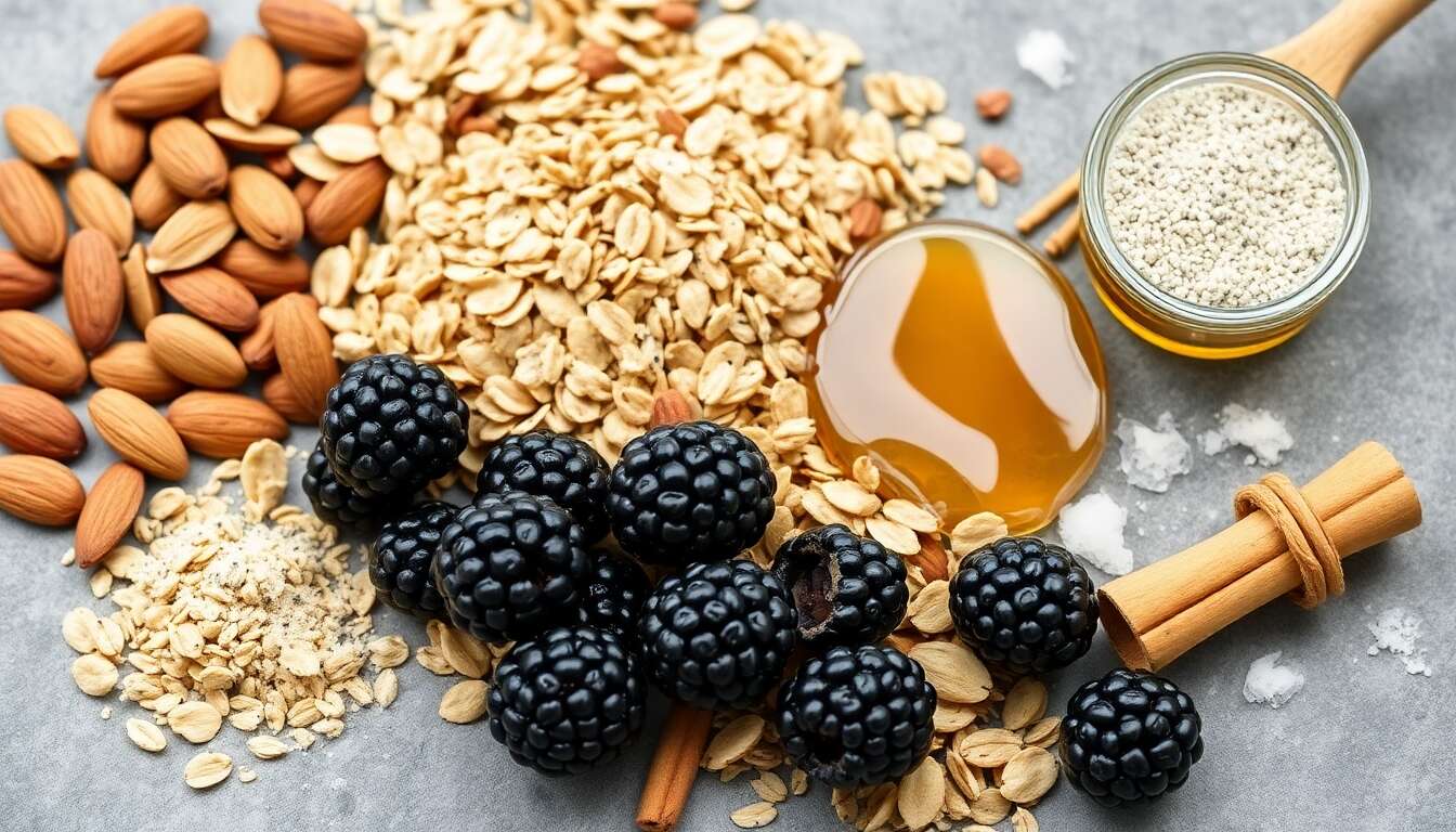 Granola aux mûres : recette anti-âge pour des cheveux éclatants.