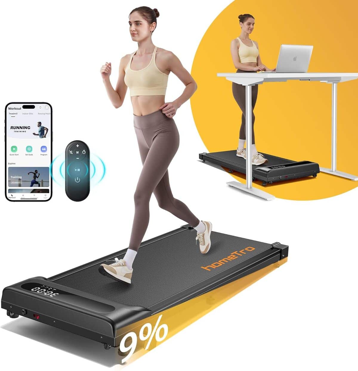 Test : homeTro tapis de course inclinable 2.5 HP pour maison et bureau
