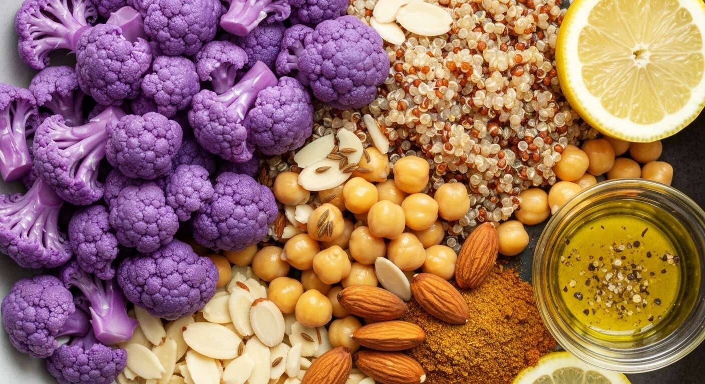 Salade Veggie au Chou-Fleur Violet : recette Beauté des Cheveux