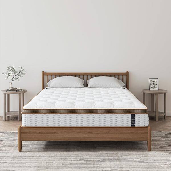 BedStory Matelas 140x190 Ressorts Ensaches, Mousse à Mémoire de Forme, Hybride Technologie Multicouche, Un Confort Personnalisé - Épaisseur 22cm