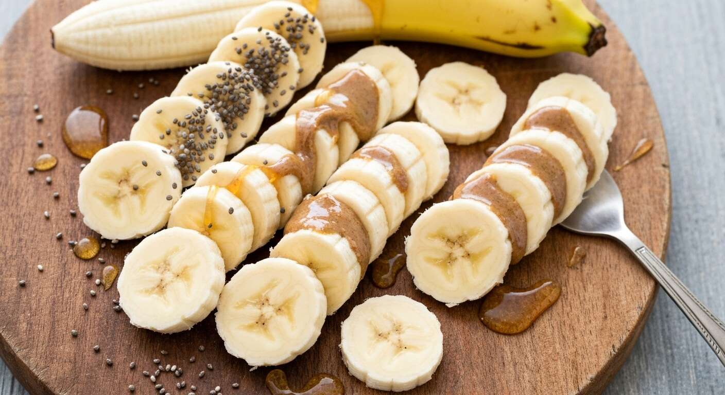 Collation minceur : banane et purée d'amande