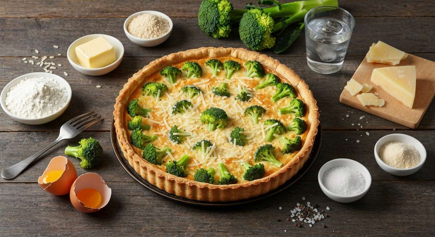 Recette de tarte brocoli-parmesan sans gluten : un délice sain