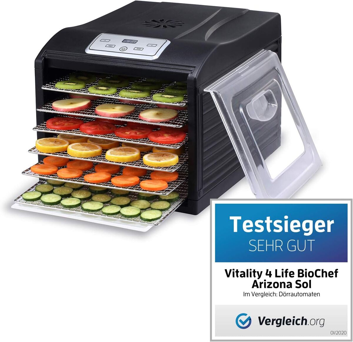 Test du déshydrateur BioChef Arizona Sol 6 plateaux noir