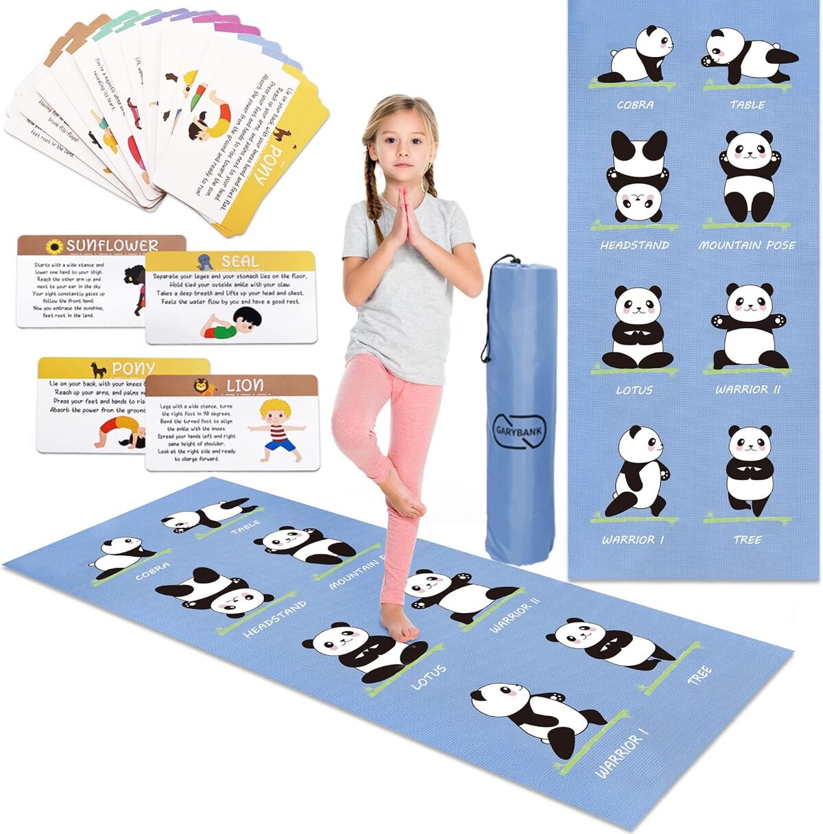 Test : ensemble de tapis de yoga antidérapants Garybank Panda pour enfants
