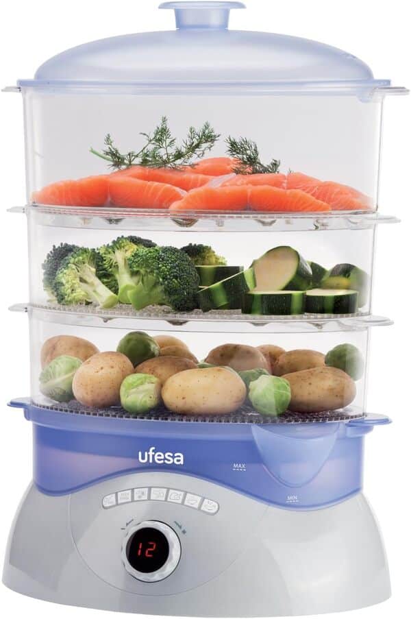 Ufesa CV3000 Robot cuiseur vapeur avec paniers empilables 7 programmes de cuisson 900 W