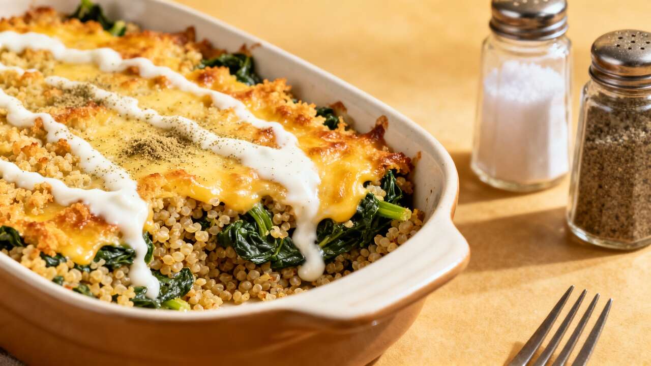 Gratin de quinoa et épinards : recette saine et gourmande