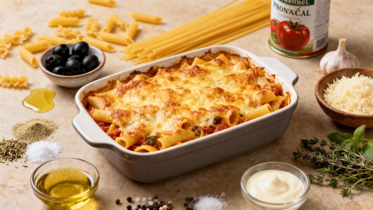 Gratin de pâtes à la provençale : recette savoureuse et facile