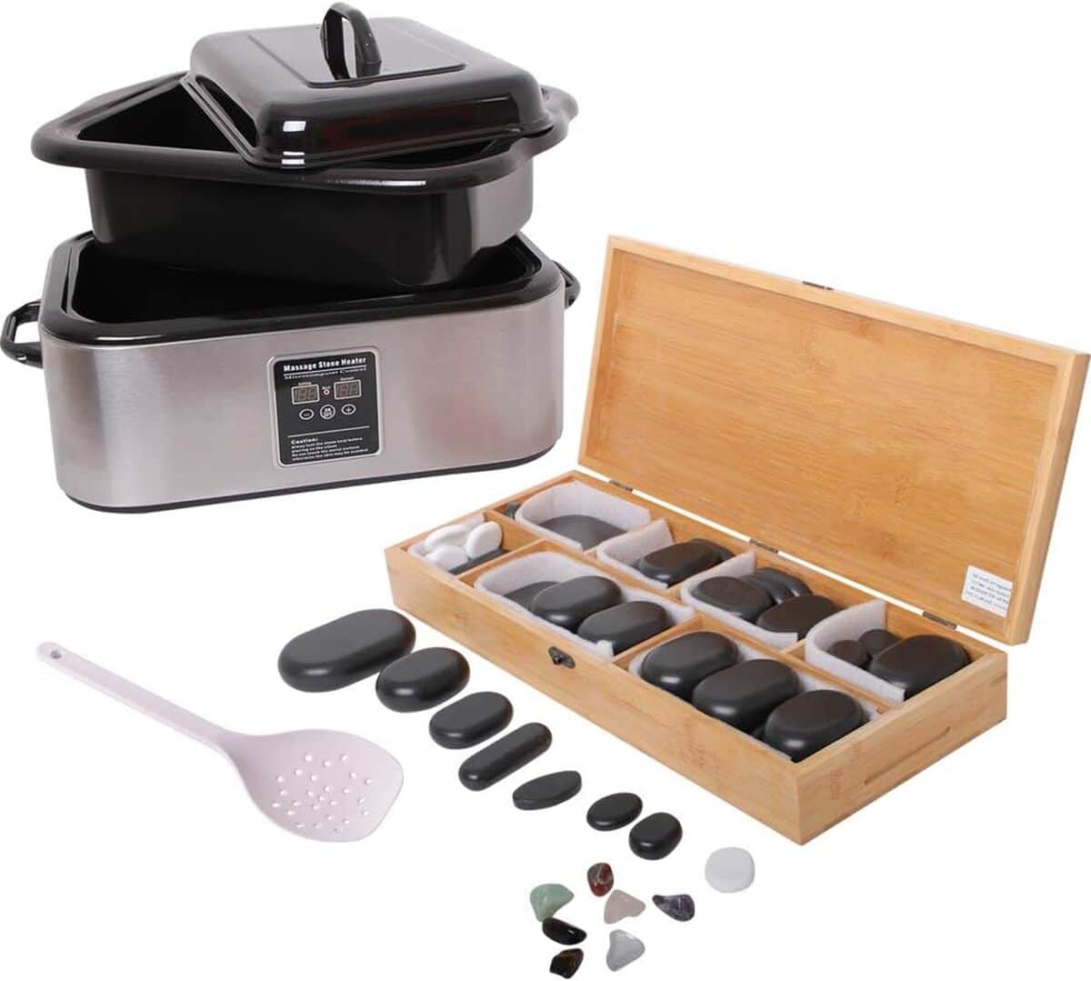 Test : set de massage Hot Stone Heater 18L et 64 pierres chaudes