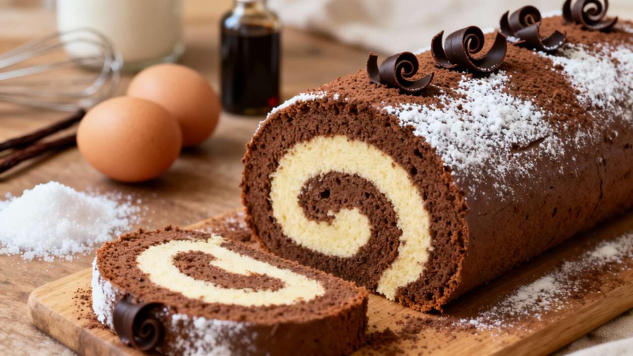 Recette de Bûche Roulée Chocolat et Vanille