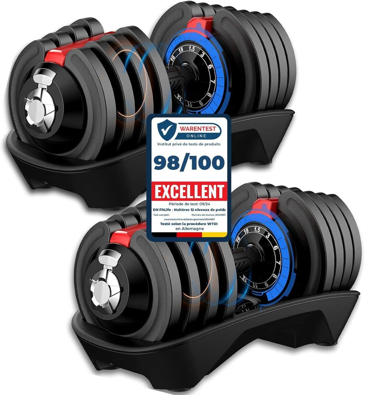 Test : dH FitLife haltère ajustable 1, 5-18 kg, solution compacte pour l'entraînement