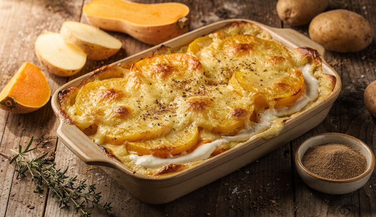 Gratin de Butternut et Pommes de Terre : recette Gourmande