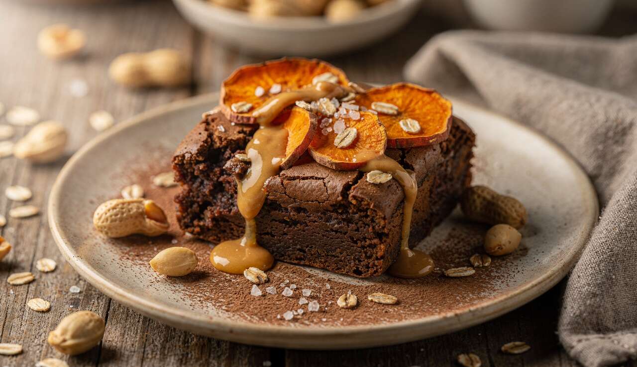 Brownie patate douce et cacahuètes : recette gourmande et saine