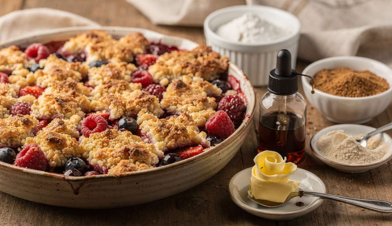 Crumble aux fruits rouges : recette gourmande et facile
