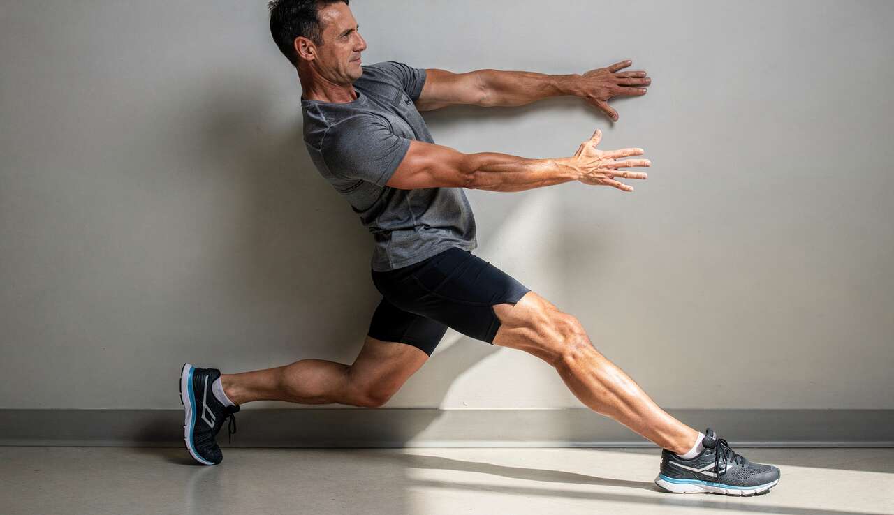 &eacute;tirement du mollet contre un mur