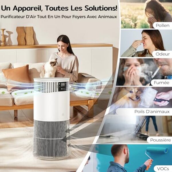 Découvrez notre avis expert sur le purificateur d'air Amicura P2 Hepa 843 m³/h : performance, efficacité et fonctionnalités décryptées pour un air sain chez vous