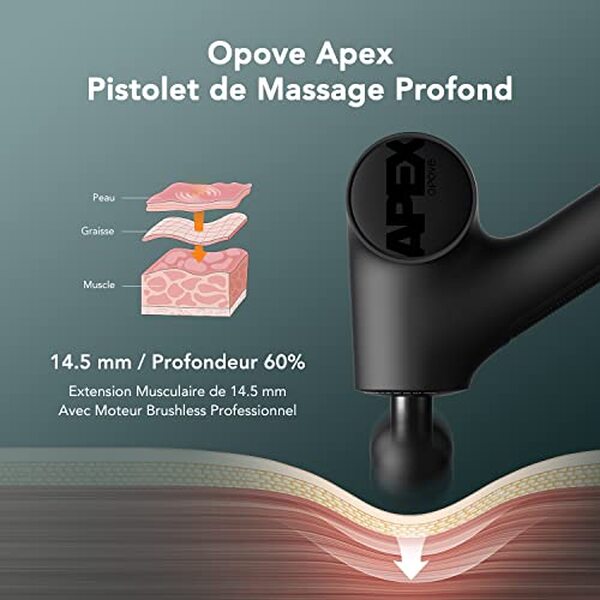 Découvrez notre analyse du pistolet de massage Opove Apex noir et son efficacité pour un soulagement musculaire profond. Un outil essentiel pour vos séances de récupération et bien-être  !