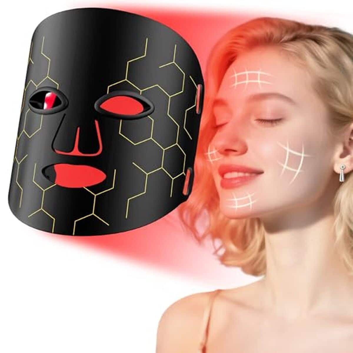 Test du masque à lumière rouge pour visage : thérapie LED multi-modes