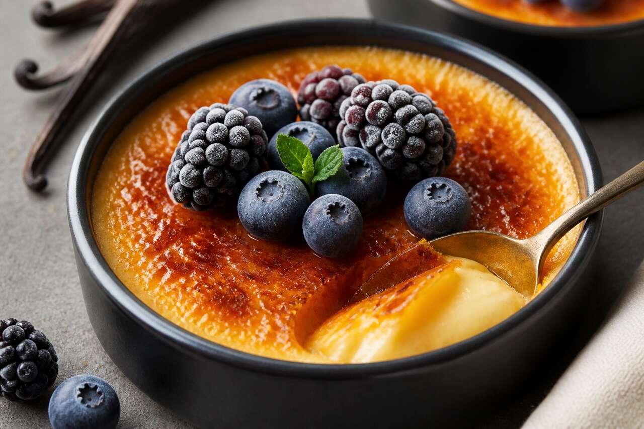 Crèmes brûlées aux mûres et myrtilles : recette gourmande et facile