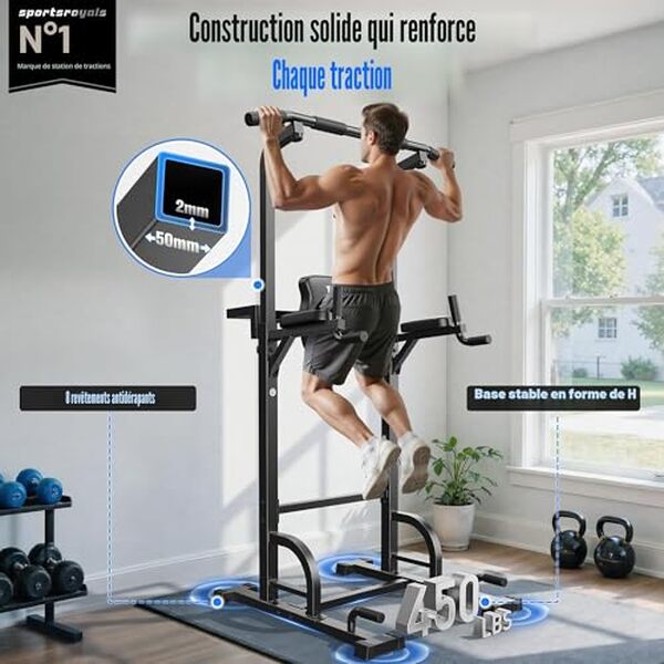 Découvrez notre test détaillé de la power tower 5-en-1 Sportsroyals : efficacité, avantages et résultats pour une musculation efficace à domicile sans équipement encombrant.